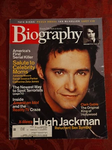 BIOGRAPHY Magazine May 2003 Hugh Jackman Gretchen Mol Paula Abdul - Picture 1 of 1