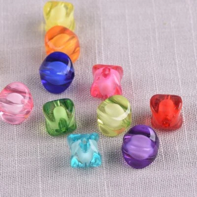 50pcs Round Square Pumpkin Shape Acrylic Plastic Loose Beads Lot DIY Jewelry - Image 1 of 4