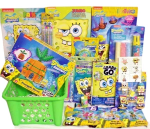 NEW SPONGE BOB EASTER TOY GIFT BASKET BUILDING BLOCKS PLAY SET FIGURE GIFT - Picture 1 of 1