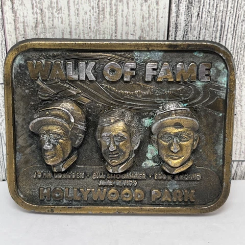 Walk of Fame Vintage June 17, 1979 Hollywood Park Horse Racing Brass Belt Buckle Cover