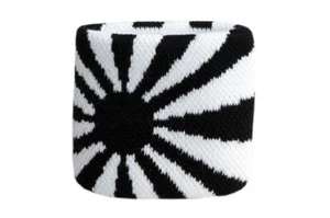 Schweißband Fahne Flagge Schwarz-Weiß 2er Set - 7x8cm Armband für Sport - Picture 1 of 1