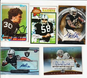 5 Oakland Raiders signed / auto Reece McClain Fargas van Eeghen Johnson Karte - Bild 1 von 2