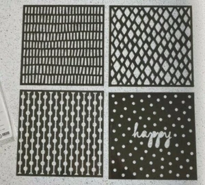 Stampin Up Happy Patterns Set Template Mask Craft Scrapbooking Card Stamp NEW! - Picture 1 of 2