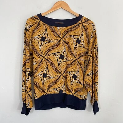 ¿Seda Salvatore Ferragamo? Top estampado de guepardo para mujer talla mediana? Amarillo Azul Foto 1 de 4