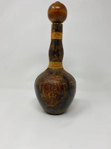 Vintage italienische gewickelte Leder Weinflasche/Karaffe 12 1/2" hoch  - Bild 1 von 4