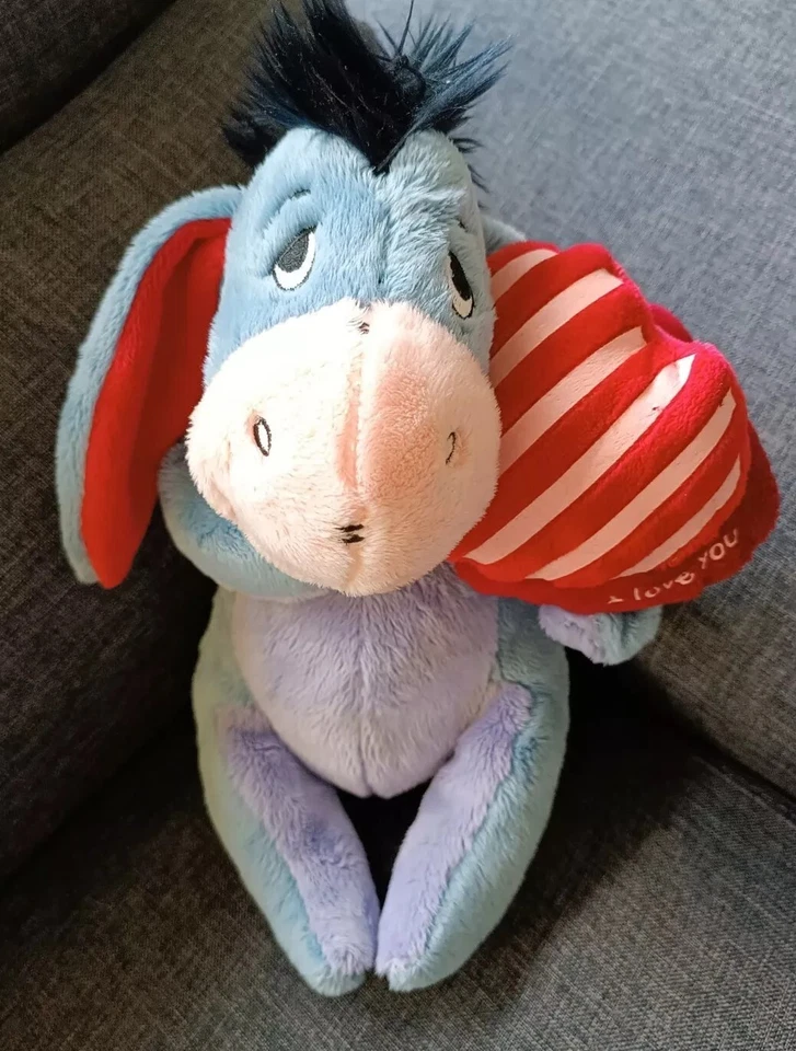 449🌟Peluche âne Bourriquet DISNEY NICOTOY Winnie L'ourson " I love you "  25 cm - Photo 1/4