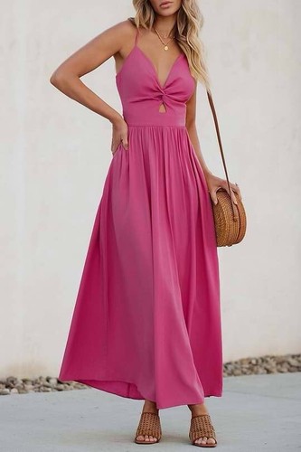 VALENTINO Maxi abito CUPSHE rosa twist & keyhole Sweetheart TAGLIA XL