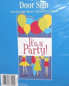 "It's a Party" Door Cover, Wall Mural, Graduation, Birthday, Holiday 27x60 NIB - Picture 1 of 1