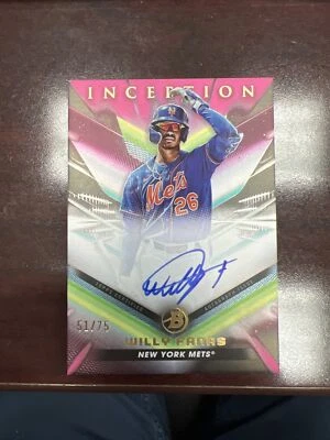 2023 Bowman Inception Willy Fanas Auto #/75 Mets Gold. Rc. On Card Auto! Clean!! - Image 1 of 2