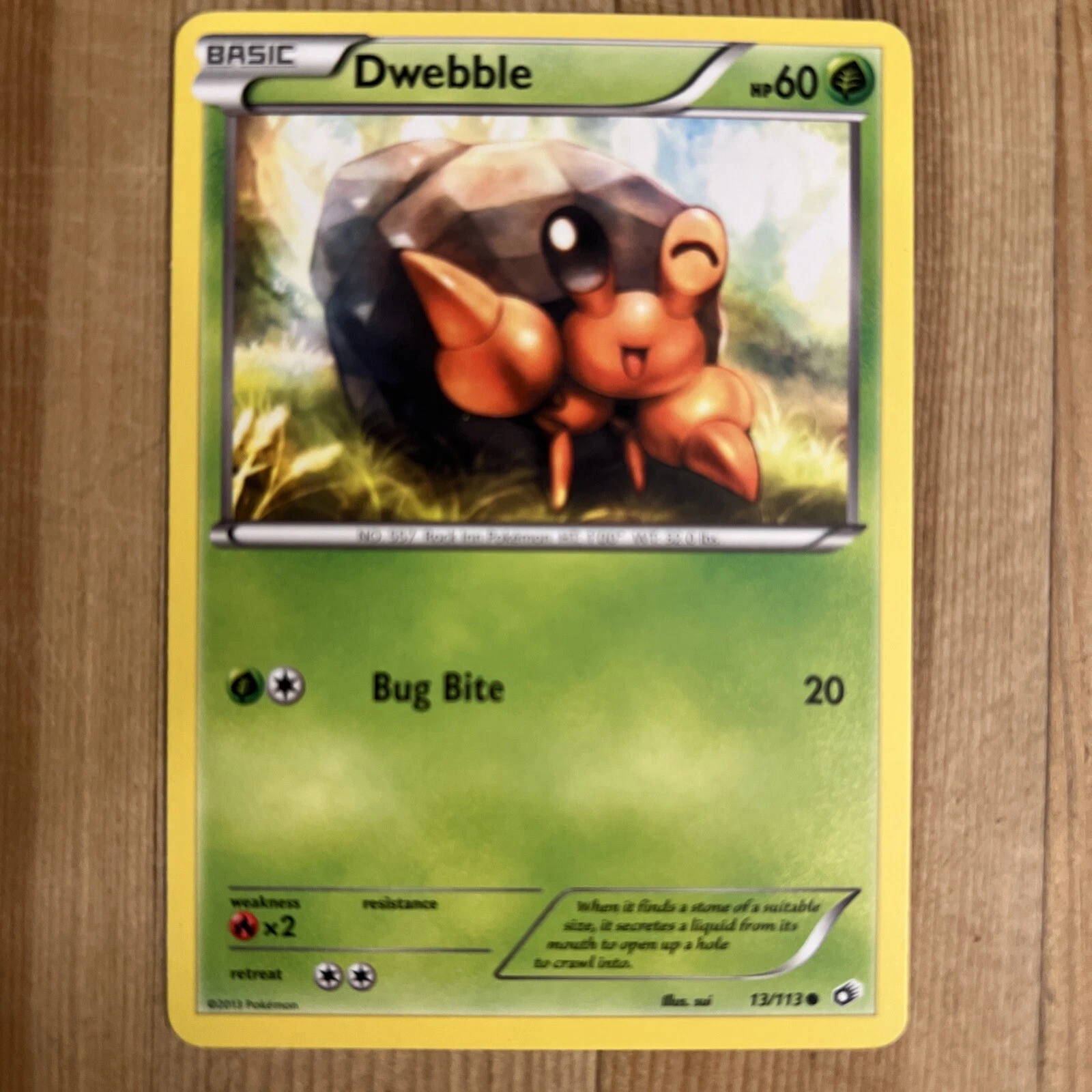 1x - Dwebble - 13/113 - Common LP, English Pokemon Legendary Treasures