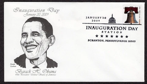 2009 1st Obama-Biden Inauguration - Panda Cachets Scranton Inaugural Cover MU320 Cover