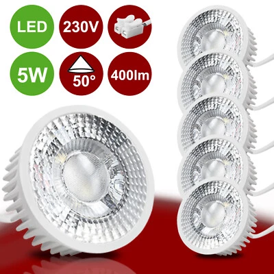 LED 230V 5W flach Modul (GU10 MR16 Ersatz) opt dimmbar Strahler Leuchtmittel Set - Bild 1 von 4