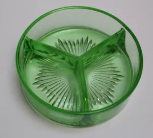 Plato de vidrio vintage verde dividido de la depresión usado en excelente estado! - Imagen 1 de 8