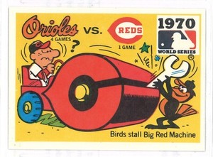 1980 Fleer Baseball Sticker - World Series 1970 Orioles vs. Reds