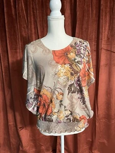 Blusa Camiseta Manga Acampanada Valerie Stevens Talla Pequeña Floral Crochet - Imagen 1 de 5