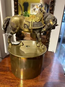 Antique Brass Shell Case with Model of a Horse - Picture 1 of 4