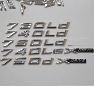 Chrome Trunk Letters Emblem for XDrive 740e 740Le 740d 740Ld 745Ld 750d 750Ld - Picture 1 of 11