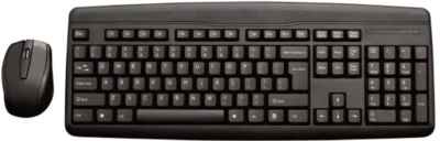 WIRELESS KEYBOARD & MOUSE COMBO SET 2.4GHZ CUSHIONED KEYS USB RECEIVER RRP £*19* - Image 1 of 2