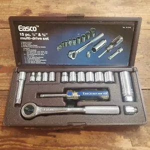 NOS Easco Drop Forged Multi-Drive Set 15pc. 1/4" & 3/8" USA Made NO. 91 506 - Picture 1 of 6