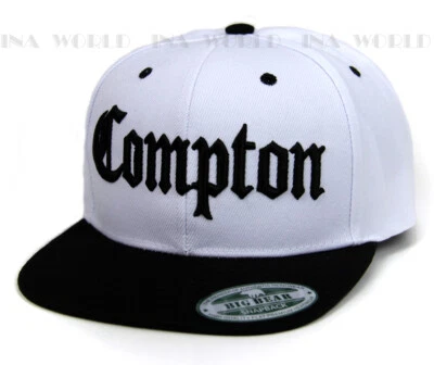 COMPTON Sombrero Bordado 3D Snapback Gorra de Béisbol Billete Plano -Blanco/Negro Foto 1 de 4