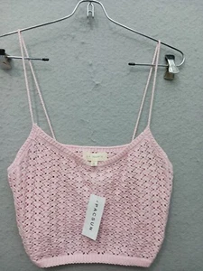 L.A. Hearts Women's Camisole M Pink Cotton Crochet Knit Casual NWT - Picture 1 of 14