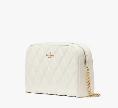 Kate Spade Mini Camera Smooth Quilted Leather Crossbody Carey Bag KG425 Meringue - Image 1 of 4
