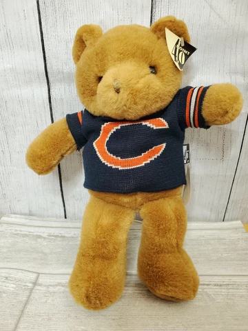 NWT Vintage NFL Chicago Bears Plush Teddy Sweater with Stand 14 inch Tags Cover