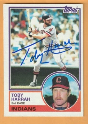 Toby Harrah Cleveland Indians AUTO Signed 1983 Topps Marion Ohio - Image 1 of 2