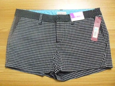 # NUEVO CON ETIQUETAS MERONA MUJER 6 (32x3) BLANCO Y NEGRO ESTAMPADO BOYFRIEND SHORTS-TIRO BAJO-ALGODÓN Foto 1 de 4