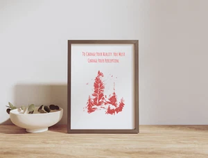 Cambia tu percepción, cita inspiradora, arte moderno de póster motivacional de pared - Imagen 1 de 22