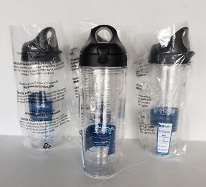 Tervis Tumbler Flip Chug Lid Water Bottle 20 OZ Clear Black Lot of 4
