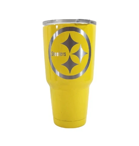 Pittsburgh Steelers YETI 20 oz Yellow Tumbler Laser Engraved Colster Cover
