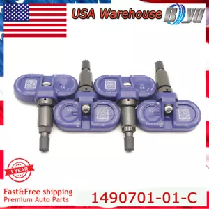 (4) 1490701-01-C For TESLA TPMS Bluetooth Tire Pressure Sensors Model S 3 X Y - Picture 1 of 13