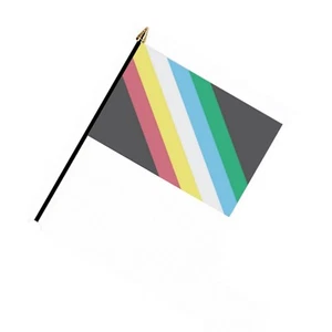Disability Pride LGBTQ Rainbow Pride 6" x 4" Hand waving Flag - Picture 1 of 3