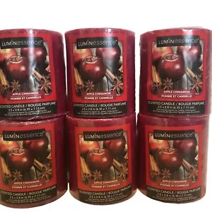 Lot of 6 Luminessence Apple Cinnamon Pillar Candles, Great Scent! - Picture 1 of 2