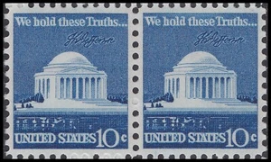 US 1510 Jefferson Memorial 10c horz pair MNH 1973 - Picture 1 of 1