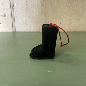 BLACK STYLISH BOOTS ORNAMENT Fuzzy Cute - Picture 1 of 7
