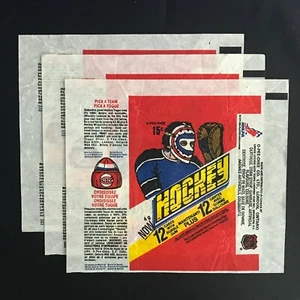 1977-78 O-PEE-CHEE WRAPPER (LOT OF 3) *VERY CLEAN*    57861 - Picture 1 of 2