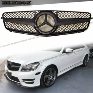 Fit BZ 08-14 W204 C-Sedan Front Bumper Grille Set- Dark Matte Black BK-SL Look - Picture 1 of 3