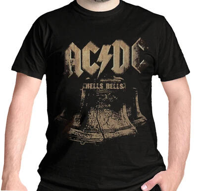 Official AC DC T Shirt Hells Bells Logo Rock Band Album  New S To 2XL - Imagem 1 de 4