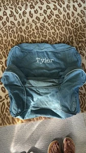 POTTERY BARN KIDS ANYWHERE CHAIR SLIPCOVER ONLY DARK BLUE TWILL ~ “Tyler” Cotton - Picture 1 of 7