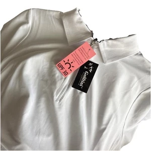 Polo Golftini Para Mujer XL Blanco Manga Corta Fabuloso Codo Polo 1/4 Cremallera - Imagen 1 de 6