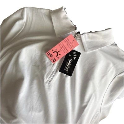 Polo Golftini Para Mujer XL Blanco Manga Corta Fabuloso Codo Polo 1/4 Cremallera Foto 1 de 4