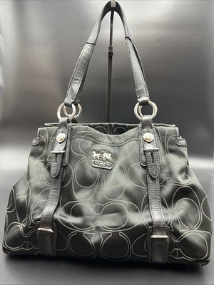 Bolso de hombro Coach 15402 negro Signature Mia de cuero satinado Foto 1 de 4