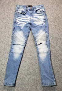 akademiks boys size 10 blue ripped denim skinny style jeans - Picture 1 of 9