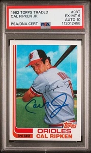 🔥🟧CAL RIPKEN JR⬛️🔥1982 TOPPS TRADED #98T AUTO ROOKIE CARD PSA 6 AUTO 10 - Picture 1 of 5