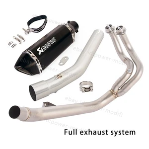 For Yamaha Tenere 700 2019-2025 Slip On Black Muffler Header Pipe Exhaust System - Picture 1 of 14