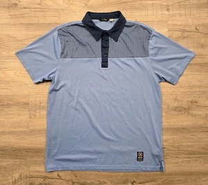 Polo 18 Verdi Uomo XL Blu Motivo Pied de Poule Elasticizzata Golf Performance - Foto 1 di 15