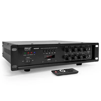 PYLE Bluetooth Home/PA Mixing Amplifier - Built-in USB Playback,Micro SD CARD - Image 1 of 4