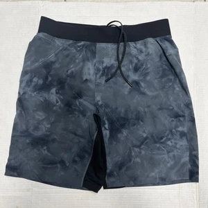 Lululemon Mens Sz XL T.H.E. Short 9” zip pockets no liner Blue Black Yoga Shorts - Picture 1 of 10